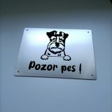 Vigyázz a kutya tábla Schnauzer