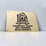 Vigyázz a kutya tábla Közép-ázsiai juhászkutya