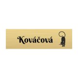 Ajtó névtábla macskával