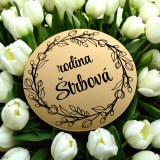 Floral Round ajtó névtábla