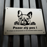 Harapós kutya tábla Francia bulldog