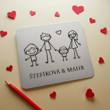 Ajtó névtábla szülők és két fiú