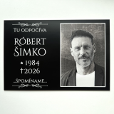 Sírtábla fotóval téglalap