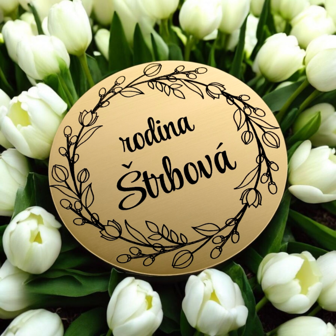 Floral Round ajtó névtábla