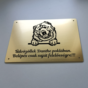 Vigyázz a kutya tábla Közép-ázsiai juhászkutya