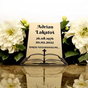 Sírtábla könyv alakú