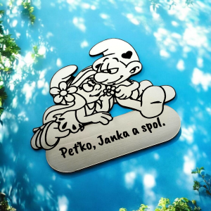 Hupikék törpikék ajtó névtábla