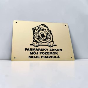 Vigyázz a kutya tábla Közép-ázsiai juhászkutya