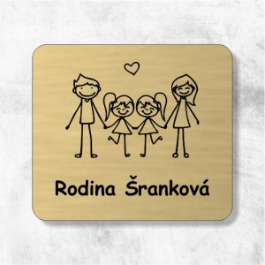 Ajtó névtábla szülők és iker lányok