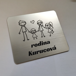 Ajtó névtábla szülők és két kislány v3