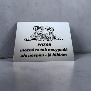 Tábla Vigyázz a kutya Buldog