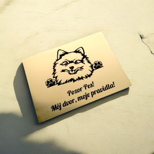 Harapós kutya tábla Pomeranian