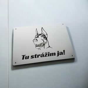 Vigyázz a kutya tábla Dobermann 2