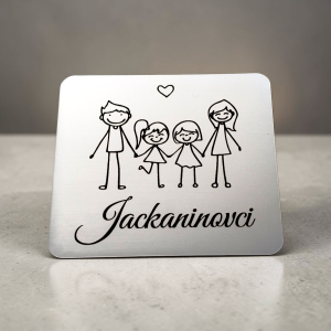 Ajtó névtábla szülők és két nagy lány