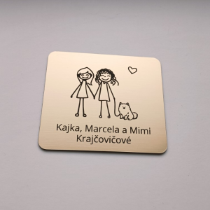 Ajtó névtábla két nő kutyussal