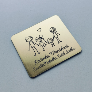 Ajtó névtábla szülők, lánya és kisfia