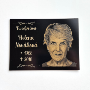 Sírtábla fotóval téglalap